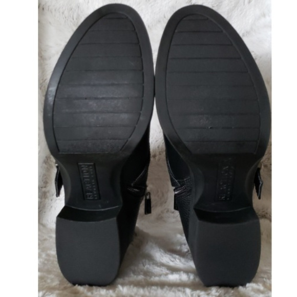 NWOB Kenneth Cole Reaction Moto Black Ankle Vegan Bootie Size 6 - Picture 8 of 9
